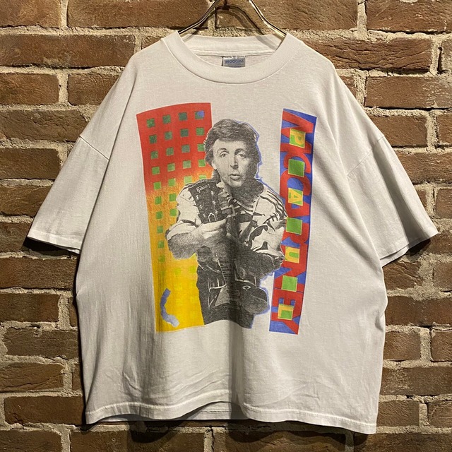 【Caka act3】"PAUL McCARTNEY" 1989〜90 World Tour Print Design T-Shirt