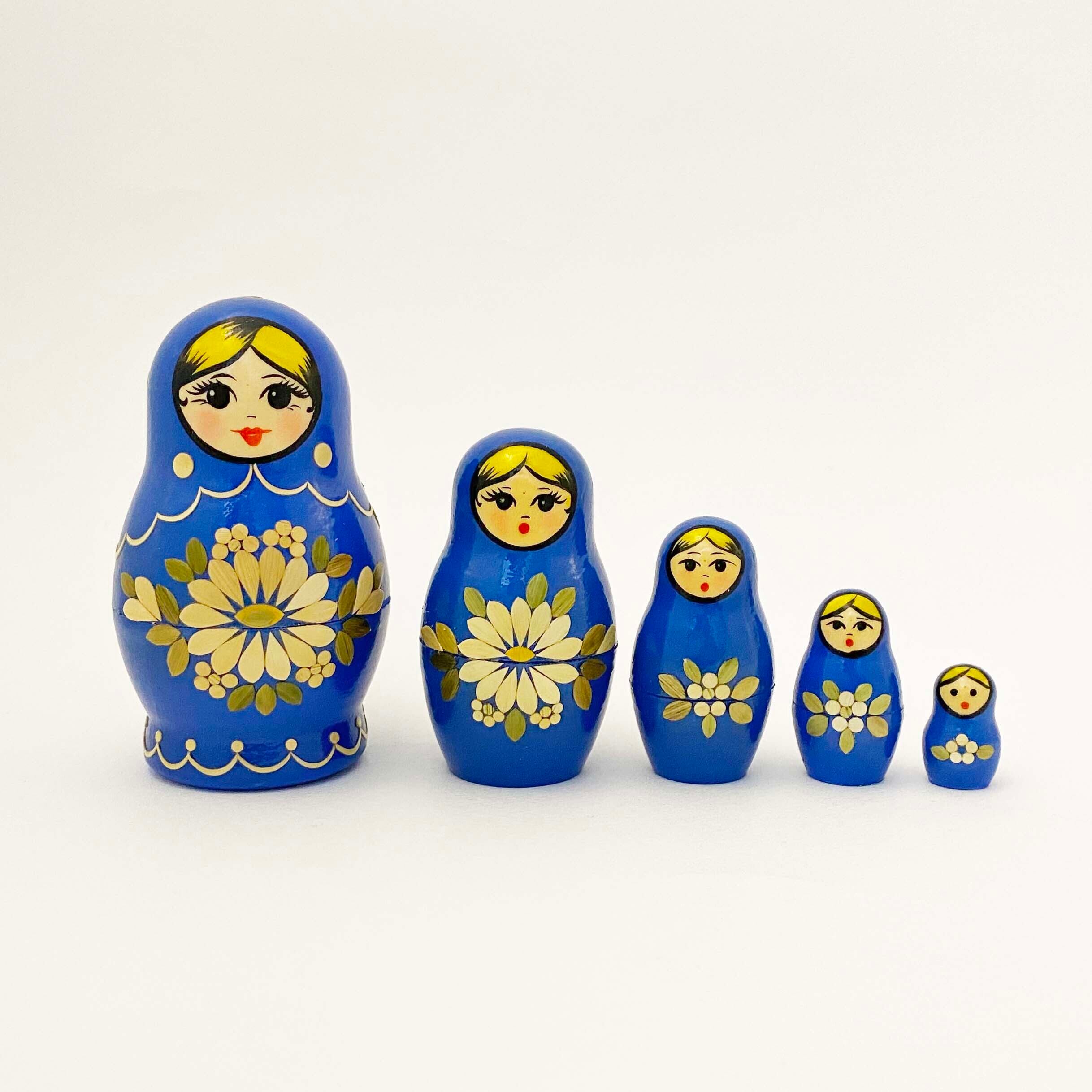 麦わらノーリンスク産マトリョーシカ / ブルー5個組