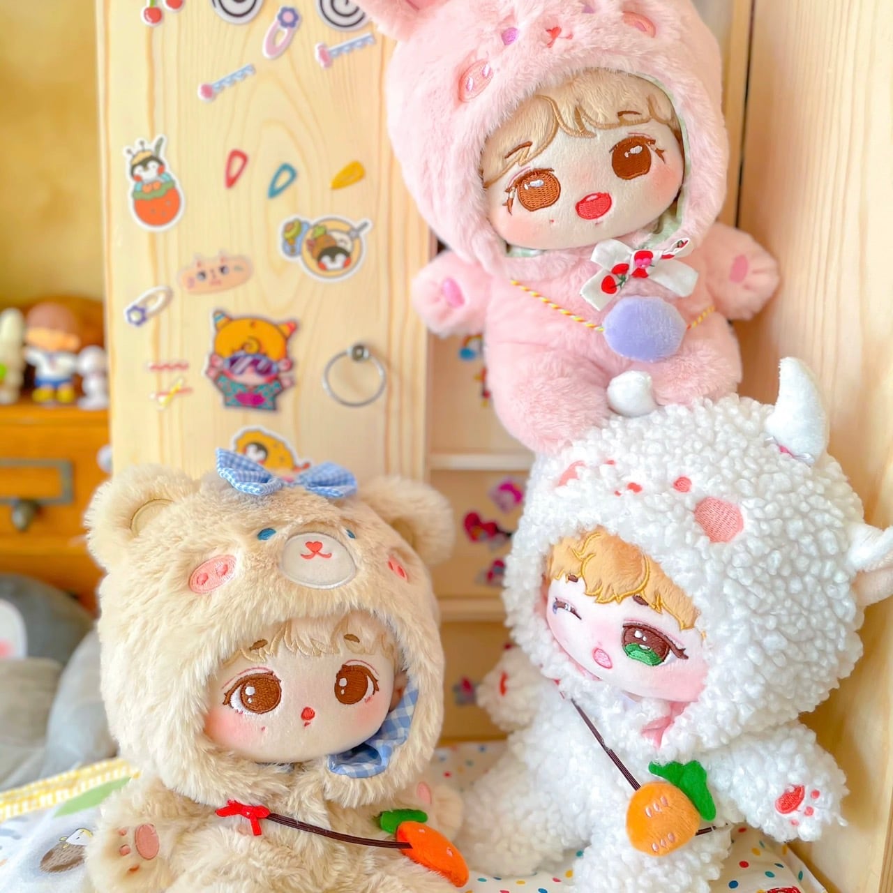 20cm ぬい服 ぬいぐるみ用ひつじとうさぎ 着ぐるみ お洋服y1 3個セット15cmぬい服ひつじくまうさぎぬいぐるみ着ぐるみお洋服s1 3個