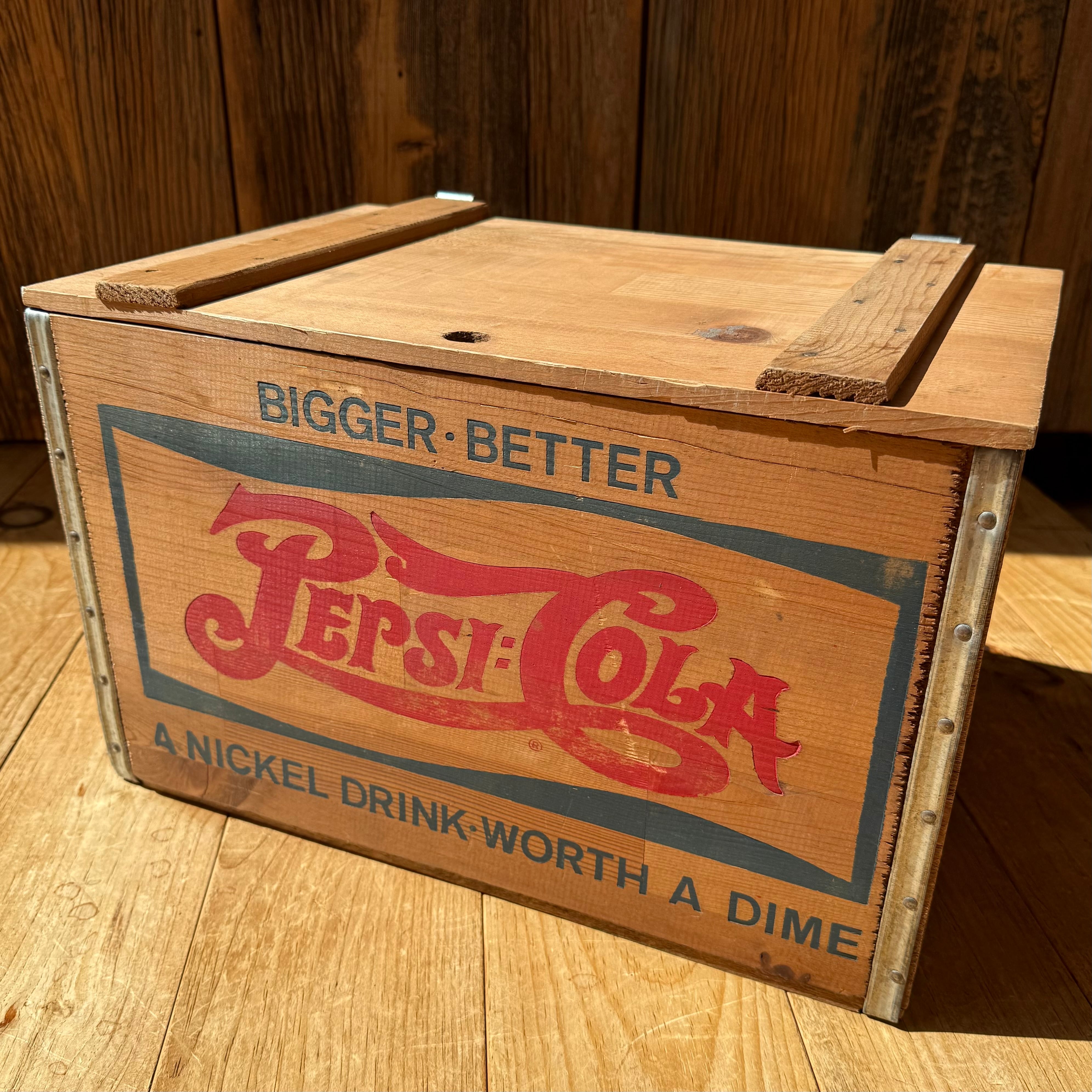 Vintage Pepsi Cola Wood Box 木箱 ペプシコーラ 収納 ディスプレイ