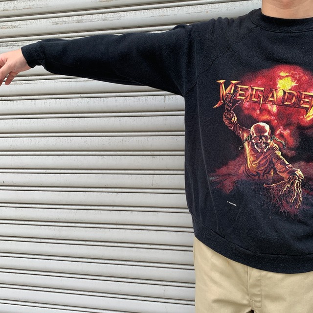 80s USA製 MEGADETH メガデス バンドスウェット ブラック　L