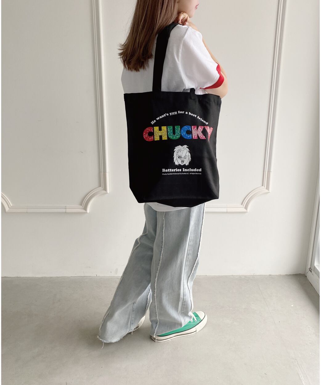 チャッキー/トートバッグ/ブラック/CHUVTB2309-chucky03 | charachoi