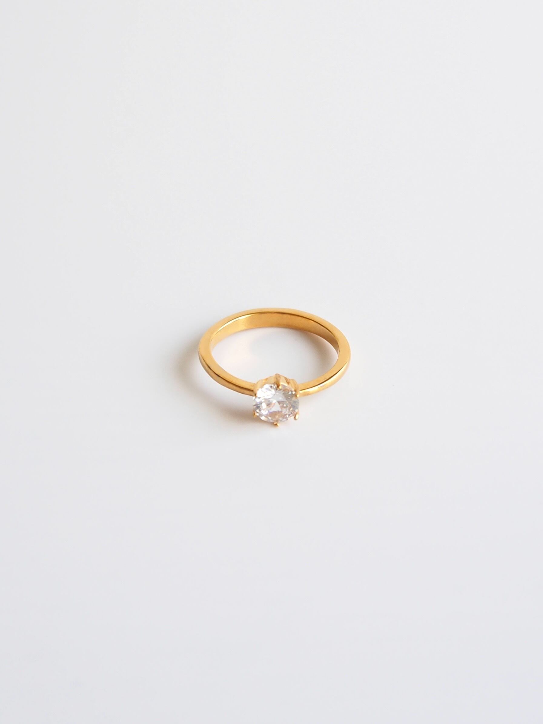one point stone ring【金属アレルギー対応】
