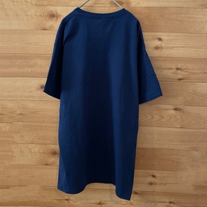 【SOFFE】NAVY MOM Tシャツ プリント USARMY アーチロゴ L  ネイビー us古着