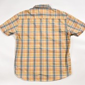 Mademoiselle NON NON マドモアゼルノンノン チェック 半袖 シャツ /オレンジ イエロー系 レディース パパス