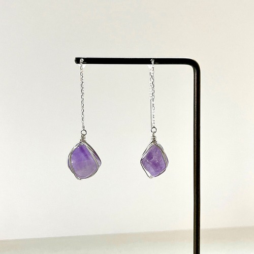 ラベンダーアメシスト　イヤリング（シルバー）Lavender amethyst earring 2