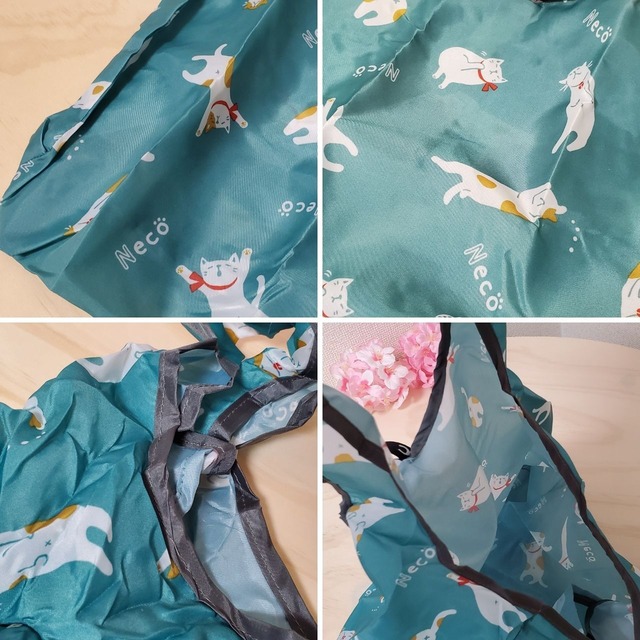 お買い物に大活躍！かわいいなごみ猫のエコバッグ(大)