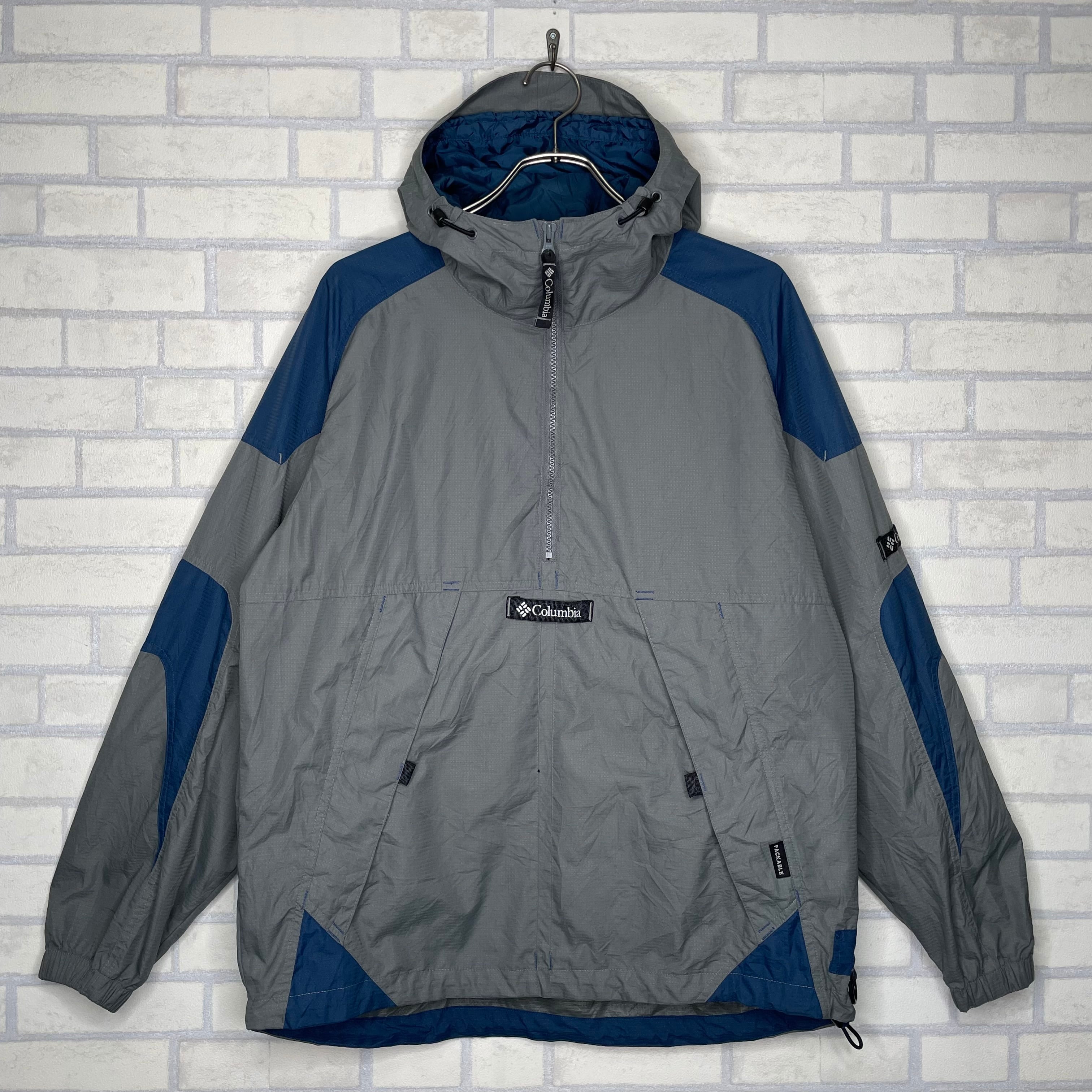 Columbia マウンテンパーカー M(L相当) グレー ハーフジップ ラグラン 