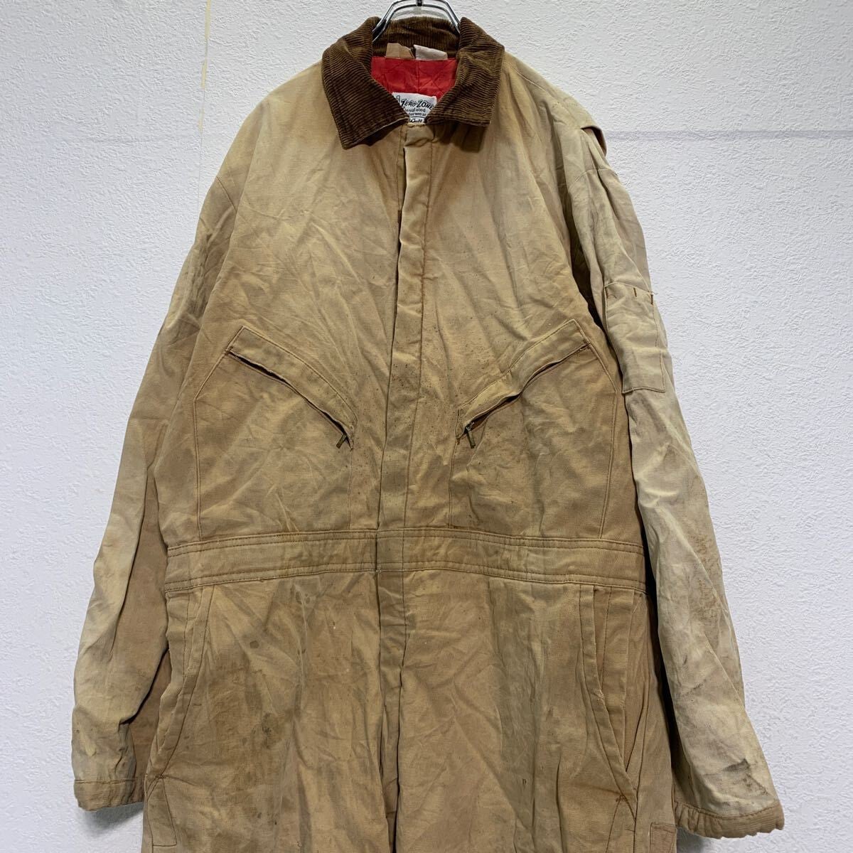 Walls オールインワン コーデュロイ襟 Walls 中綿 ダック 長袖つなぎ W36 ネイビー ウォールズ 襟コーデュロイ ワークウェア オールインワン 古着卸 アメリカ仕入  a604-6356