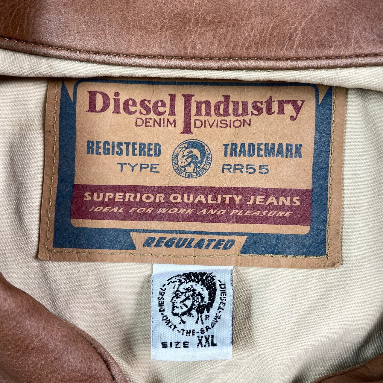 00年代 イタリア製 DIESEL ディーゼル 襟レザー コットントラッカー