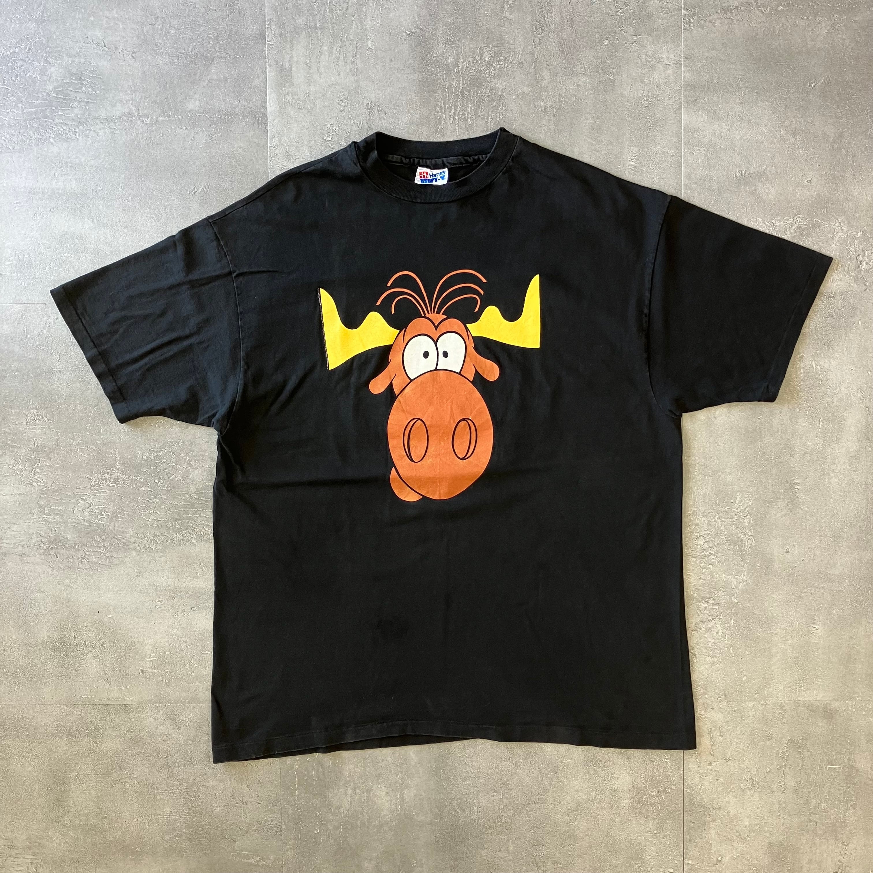 ロッキーとブルウィンクルの大冒険 TACOBELL 90s usa製 Hanes 両面プリント XL No.1956