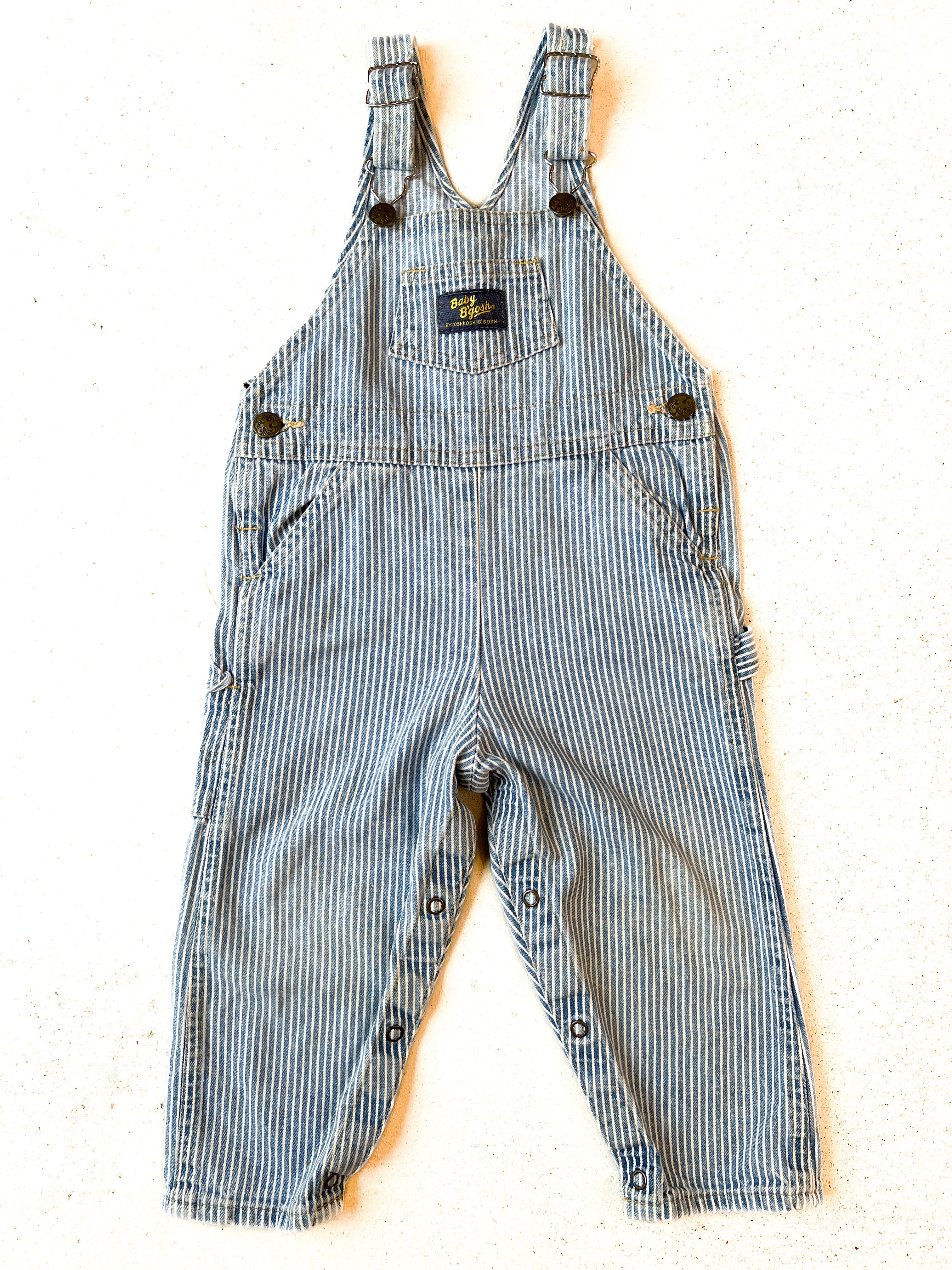 【90-95cm】VINTAGE 90'S  オシュコシュ ヒッコリー オーバーオール【9965】