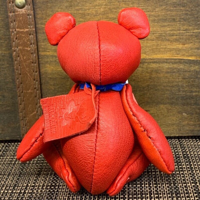 ジビエレザー鹿革ベルベア★マイスターの手作り「ベルズベア」広島レッド　写真の1点販売です