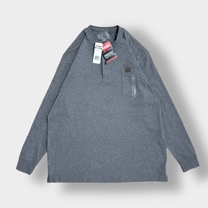 【Wrangler】未使用 タグ付き Riggs ロンT ヘンリーネック 長袖 ポケットTシャツ ポケT ワンポイント LARGE ラングラー US古着