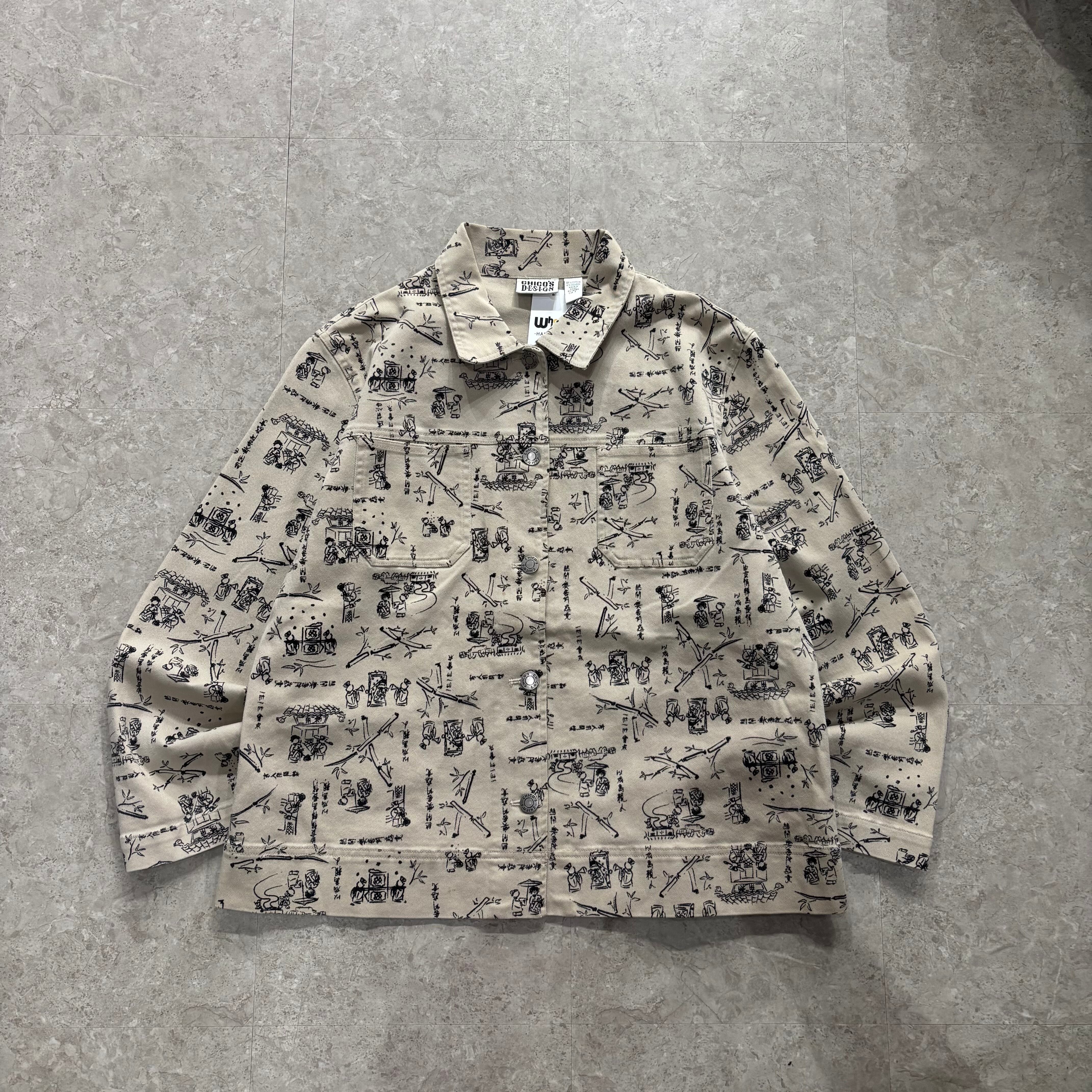 90s CHICO'S DESIGN "Chinese pattern" chino cloth jacket【仙台店】