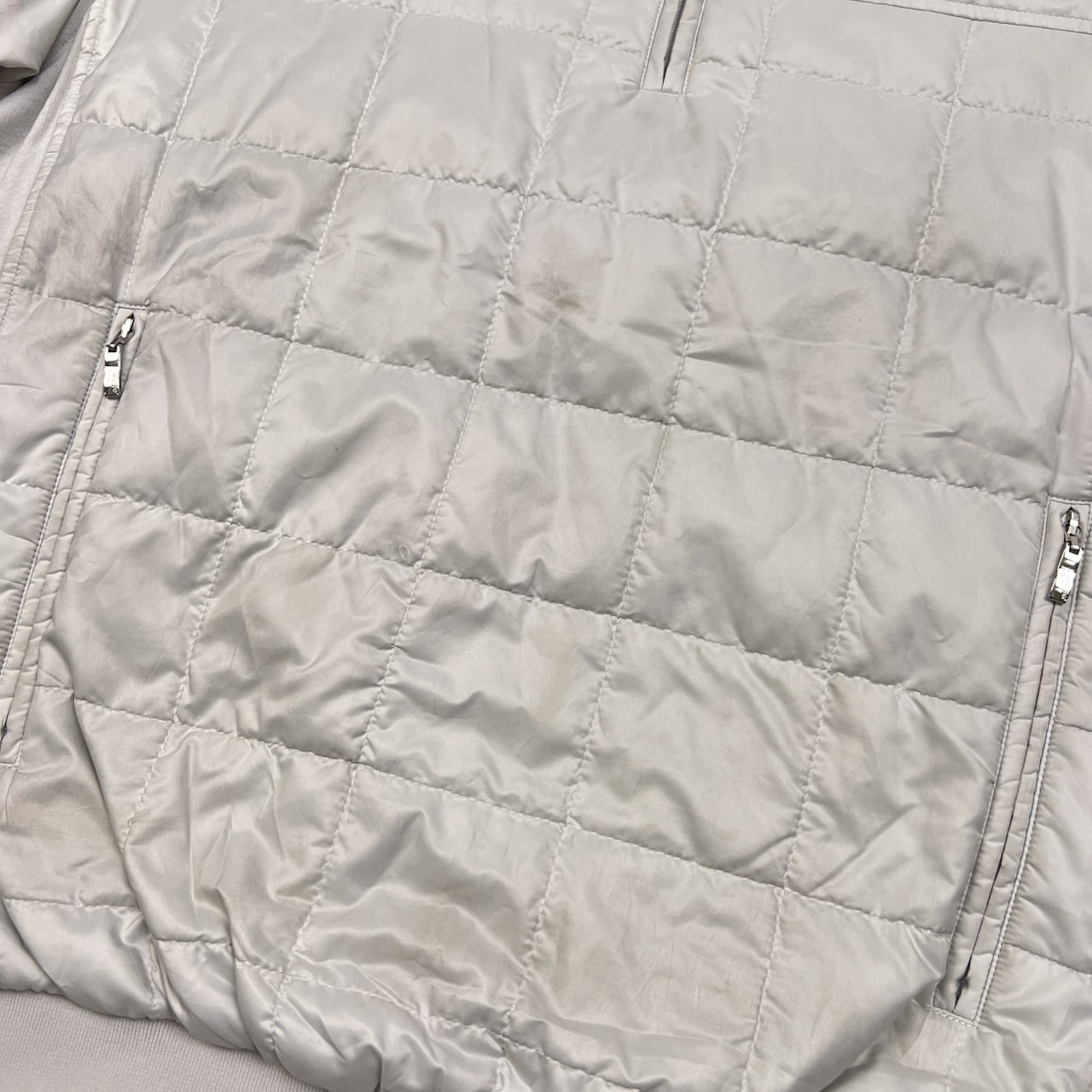 adabat アダバット 中綿入り ハーフジップ 半袖 プルオーバー ジャケット サイズ 50 /ライトグレー/ゴルフ/ワールド/メンズ