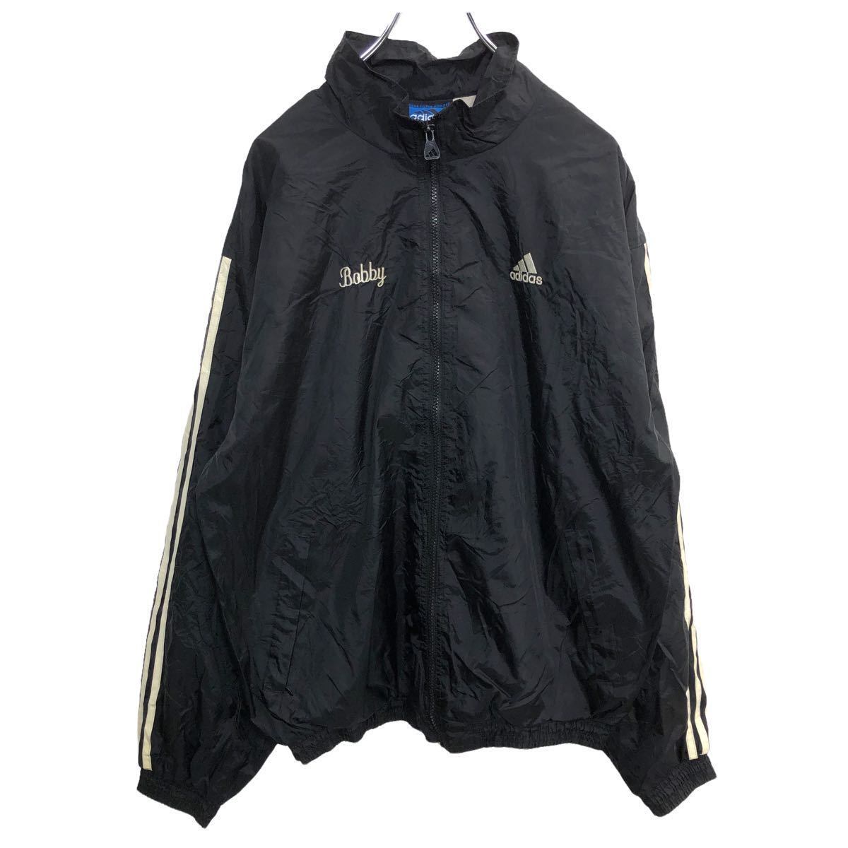 adidas ナイロンジャケット Mサイズ adidas スポーツ ブラック 古着卸