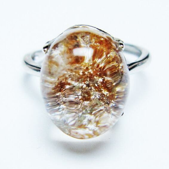 ガーデンクォーツ 指輪 ガーデン水晶 リング フリーサイズ 16号 一点物 メール便可 [M便 1/20] 115-6880