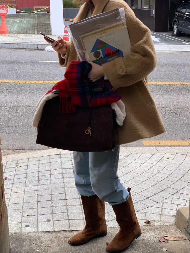 (OUNCE) check wool muffler / 3 color