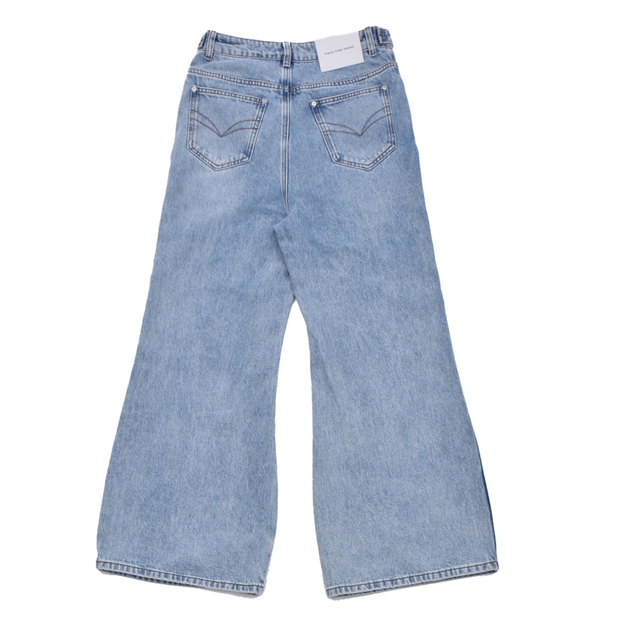 【Feng Chen Wang】CROSS WAISTBAND STRAIGHT LEG JEANS - 2