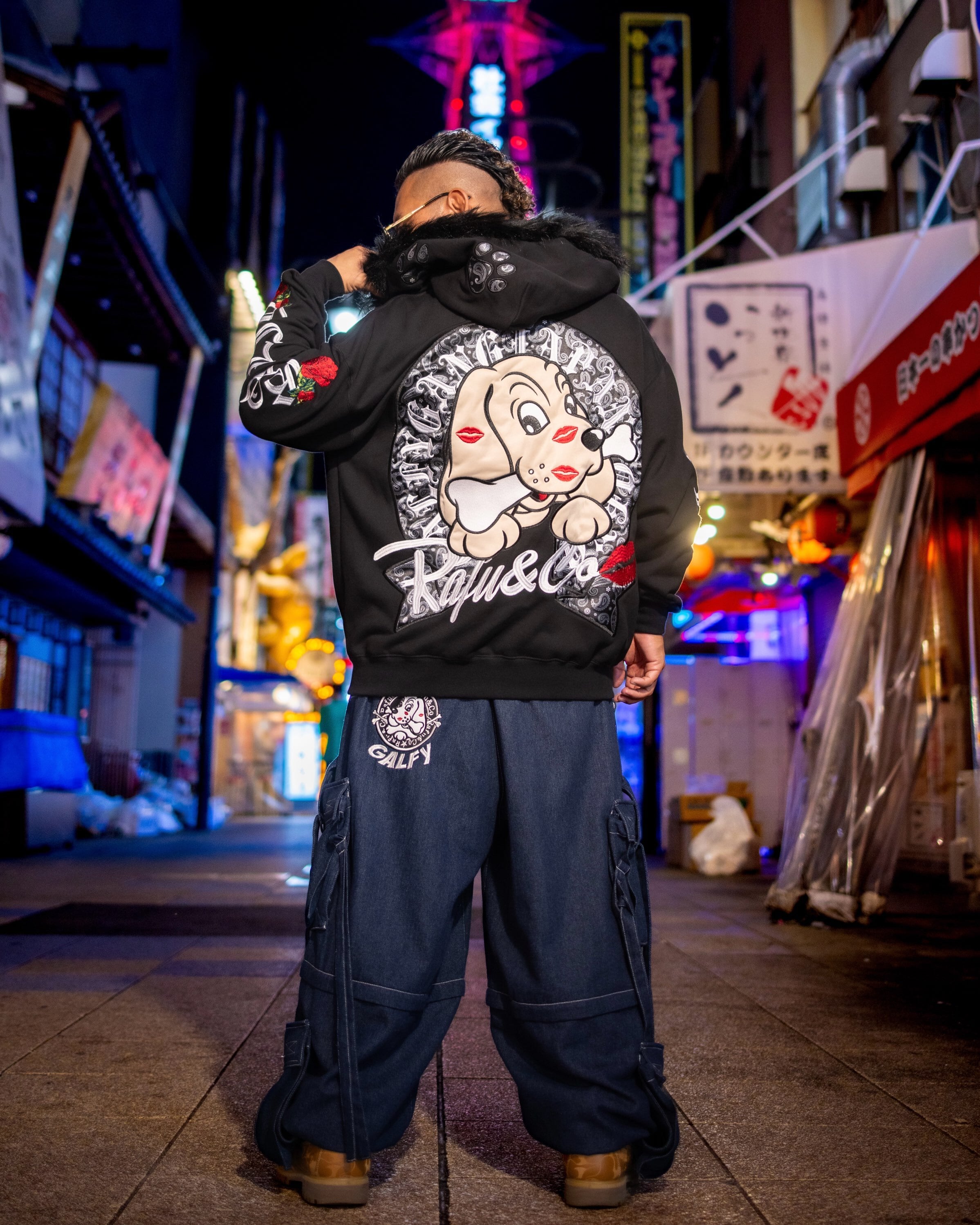 GALFY×Rafu&Co】ワンッ‼︎ROSEちゅー犬ZIPパーカー | GRATIFY