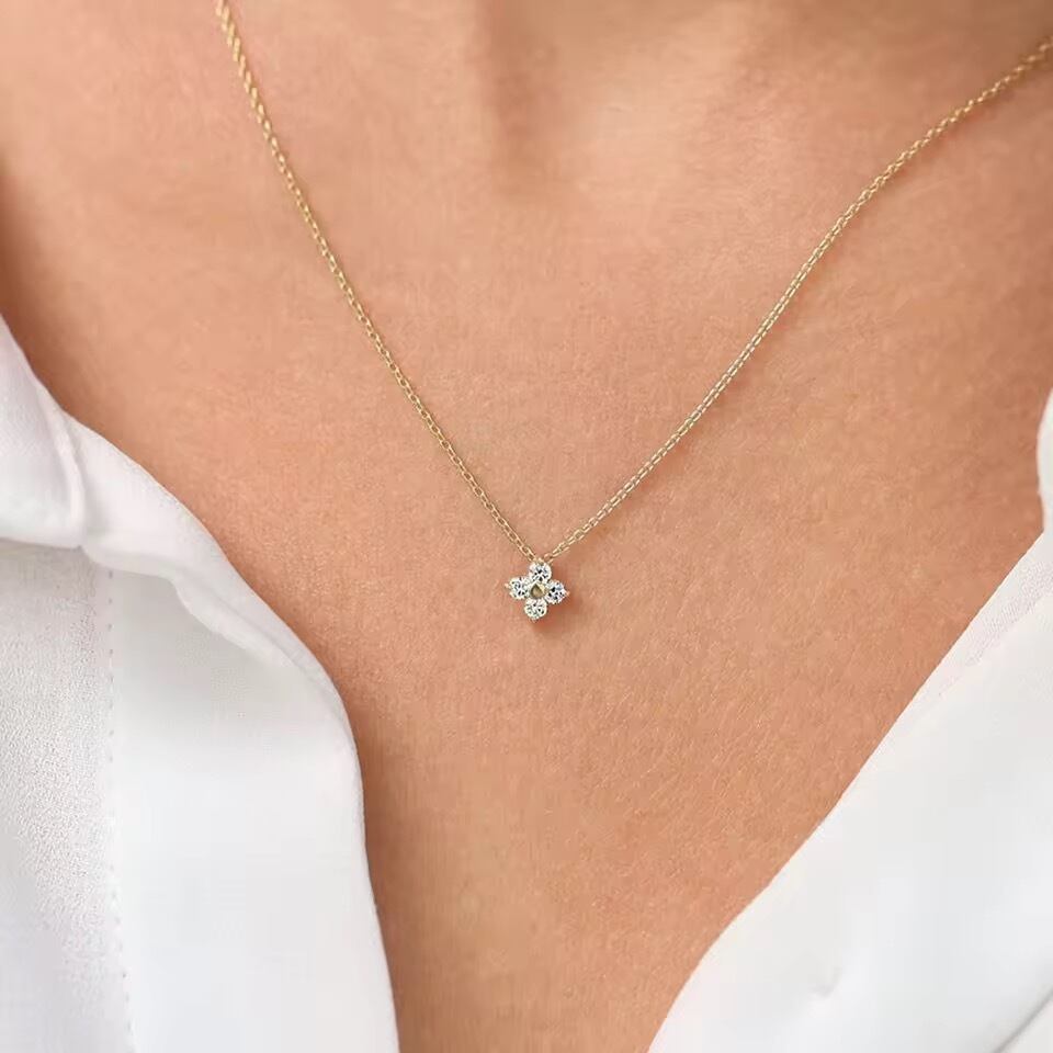 金アレ対応 Floral Shine ネックレス(01014)