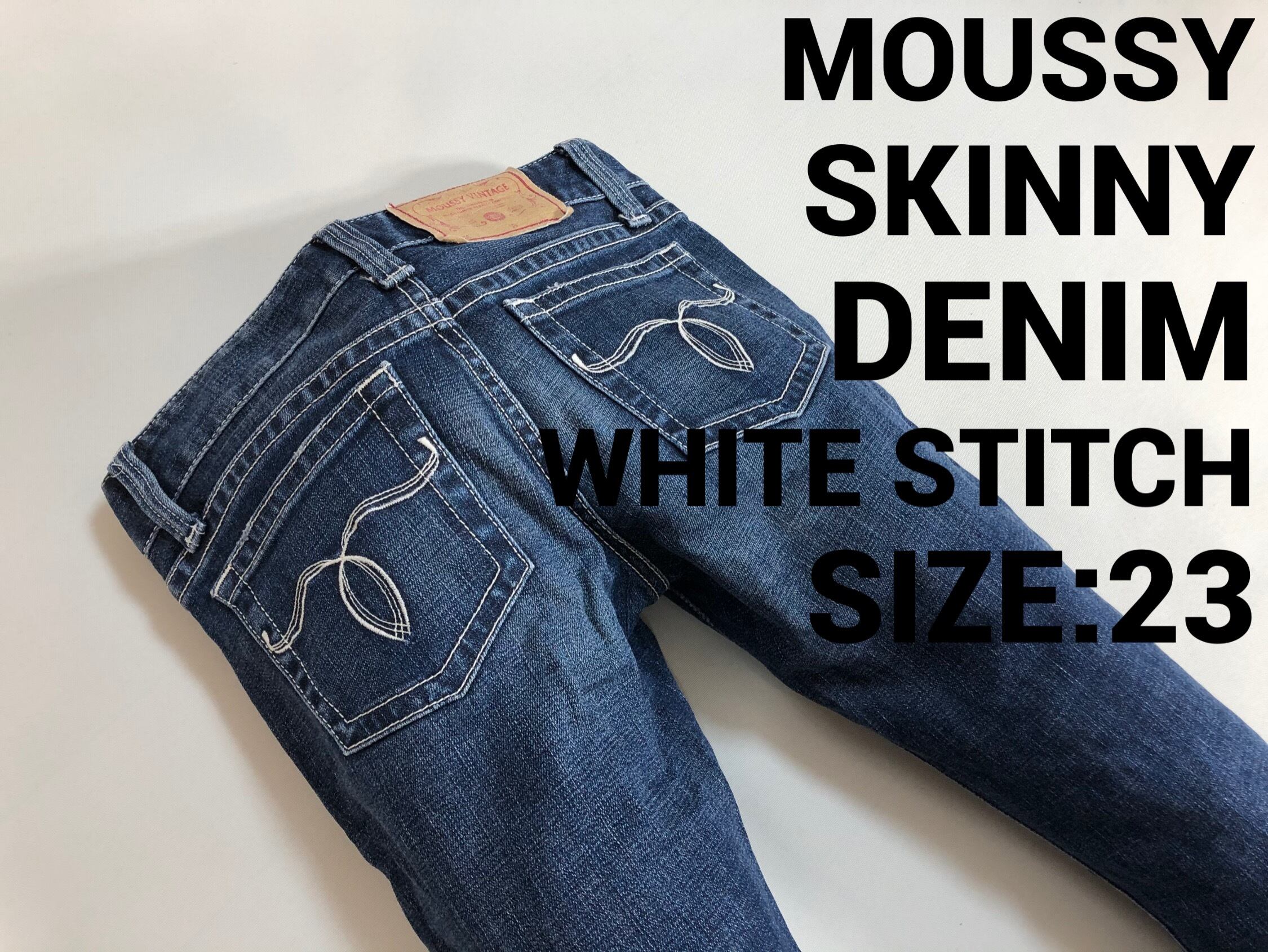 パンツmoussy ステッチスキニーパンツ