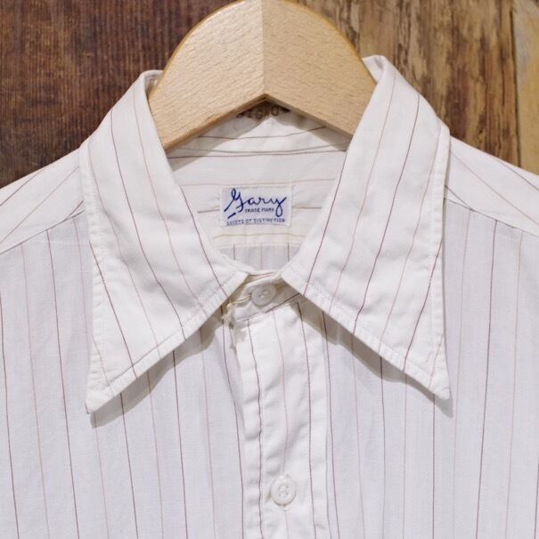 50's vintage Stripe Shirt マチ付き イギリス製５０年代