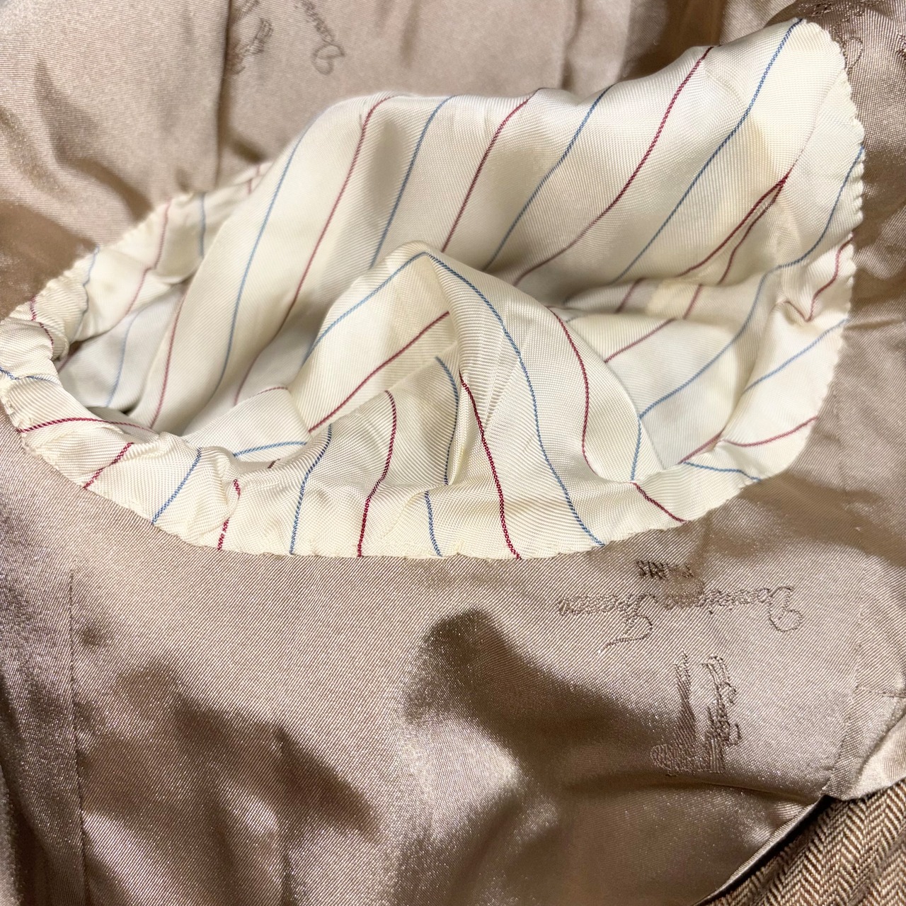 vintage DOMINIQUE FRANCE linen × silk herringbone suits set-up
