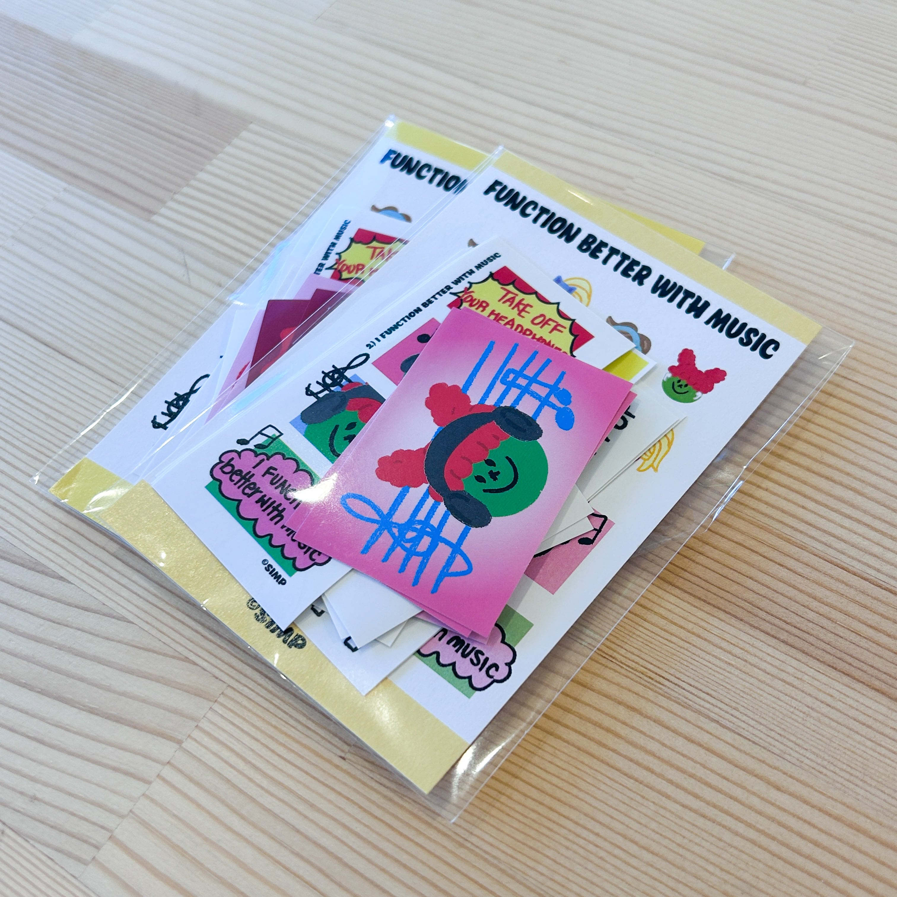 simp】ステッカーパック BETTER WITH MUSIC | 韓国文具・雑貨