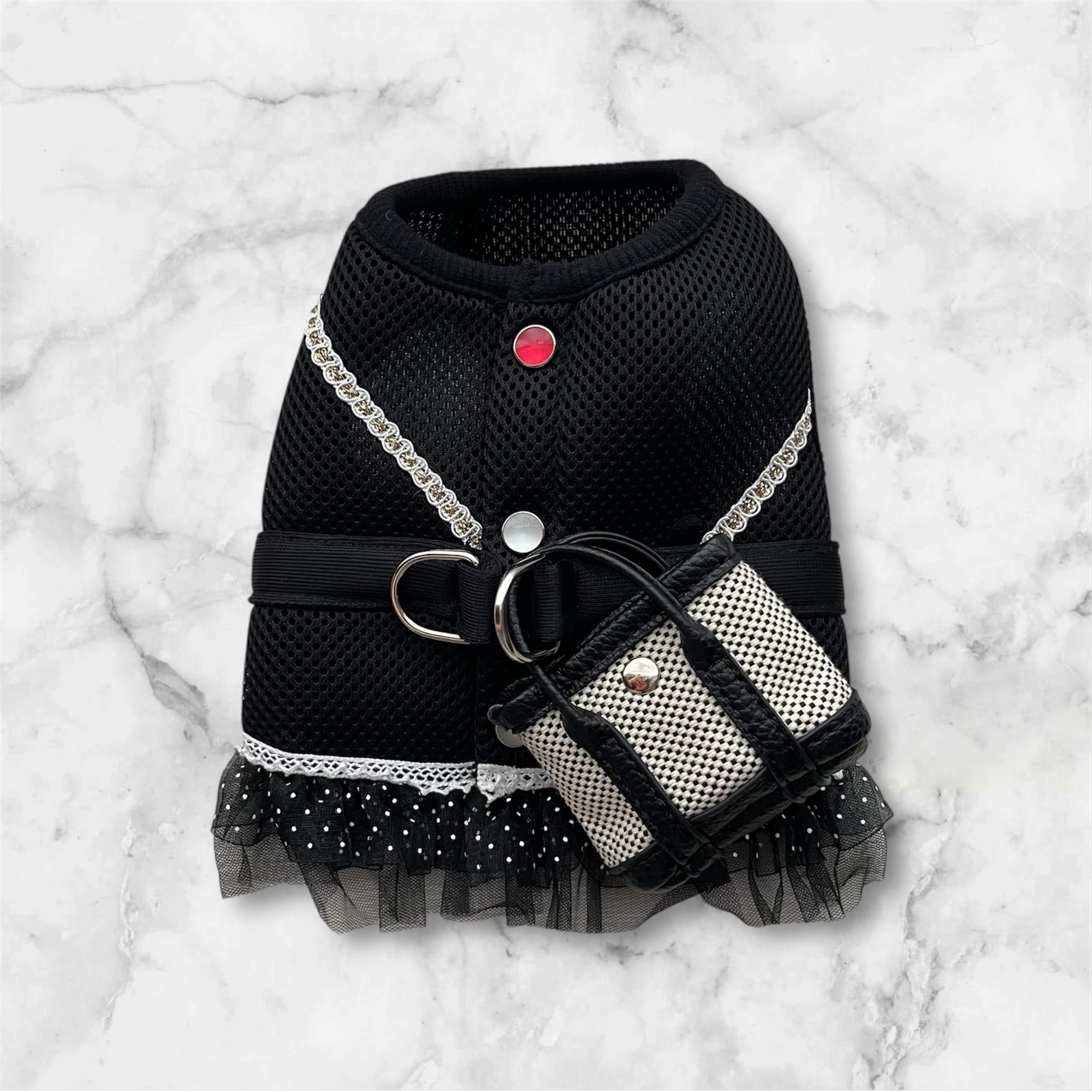 【ハーネス&ショルダートート】ブラック&ブラック❤おそろいコーデ【送料無料】