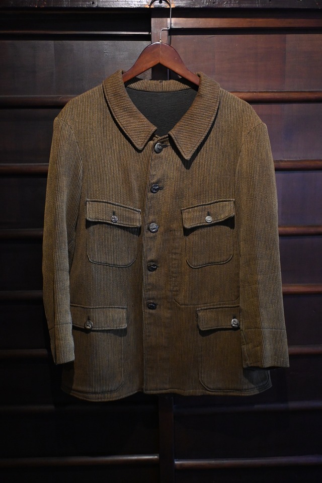 50's vintage french animal button hunting pique jacket 235