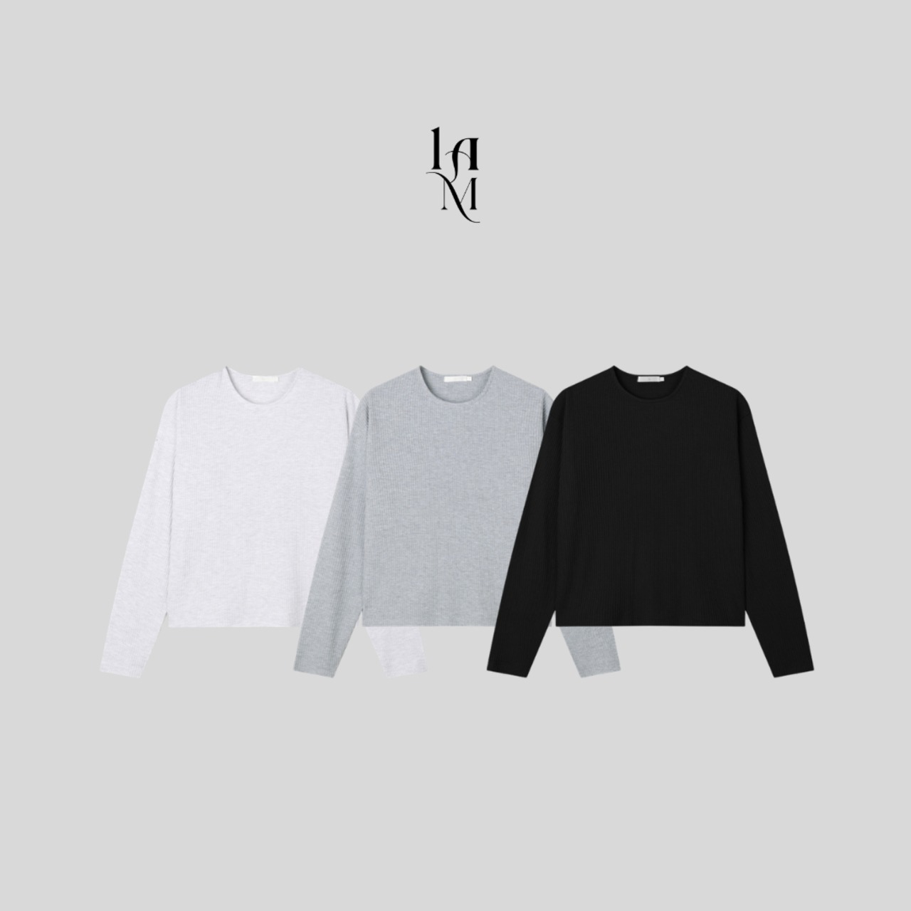 Cropped Waffle Long Sleeve Knit (3color) - 2