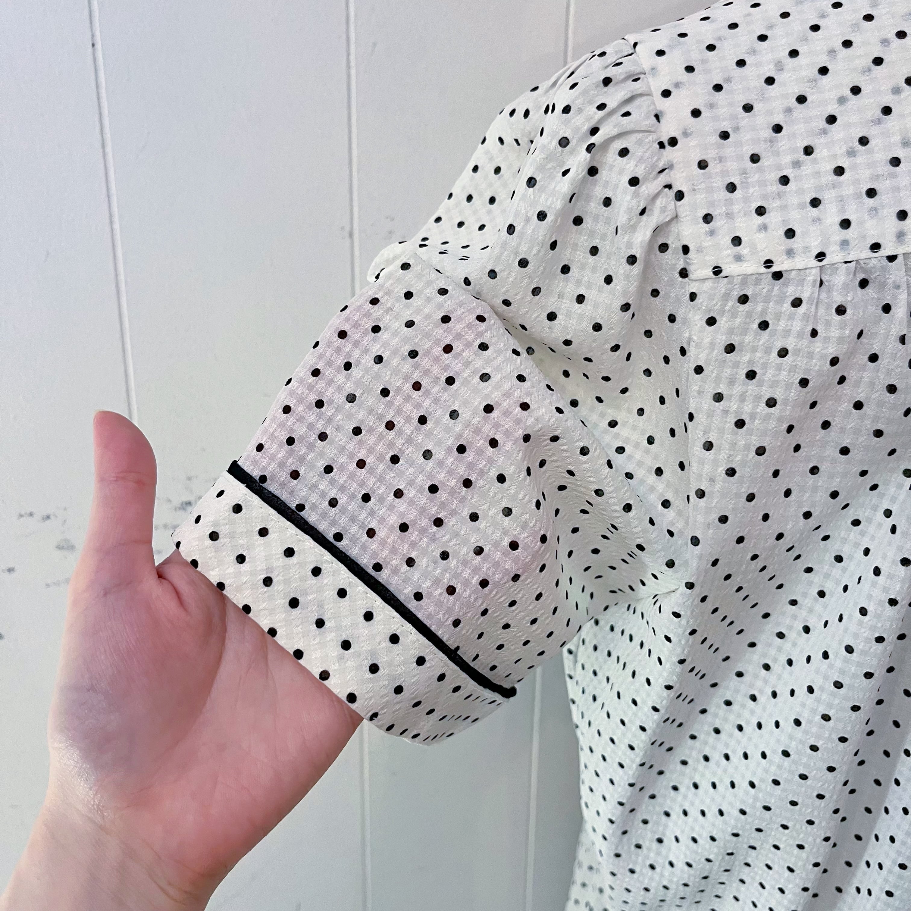bicolor dot gather one-piece