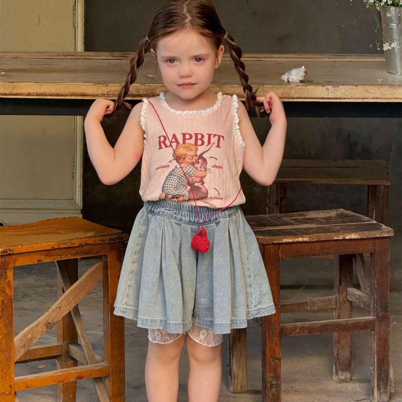 SALEレトロ柄フリルベスト