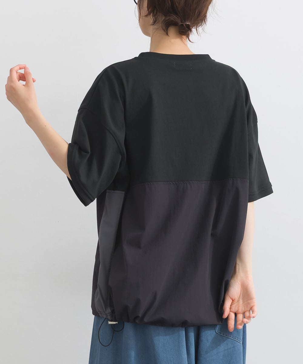 J261109 ナイロン切替ドロストプルオーバー / Nylon Panel Drawstring