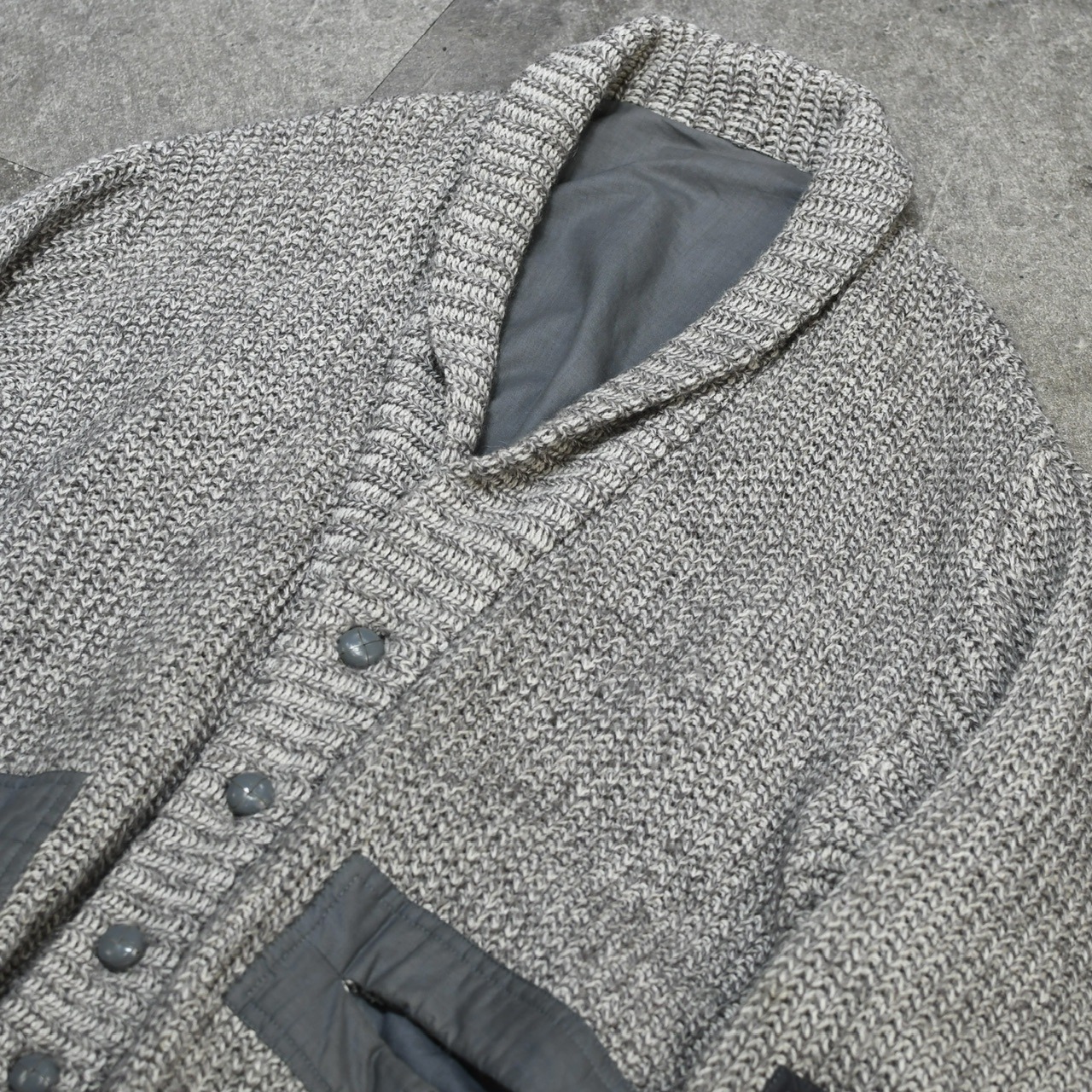 reversible design alpaca knit blouson