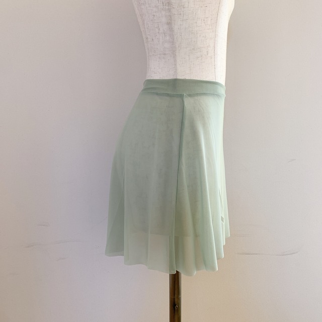 ≪グレイッシュグリーン≫　 ミディアム 　チュールプルオンスカート