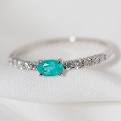 パライバトルマリン ブラジル産 リング 0.20ct D0.15ct pt900 CGL産地鑑別書付き