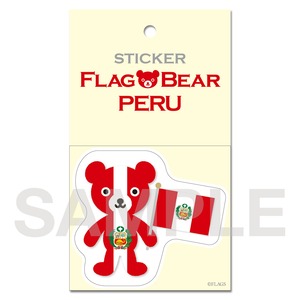 FLAG BEAR STICKER ＜PERU＞ ペルー （大（L））