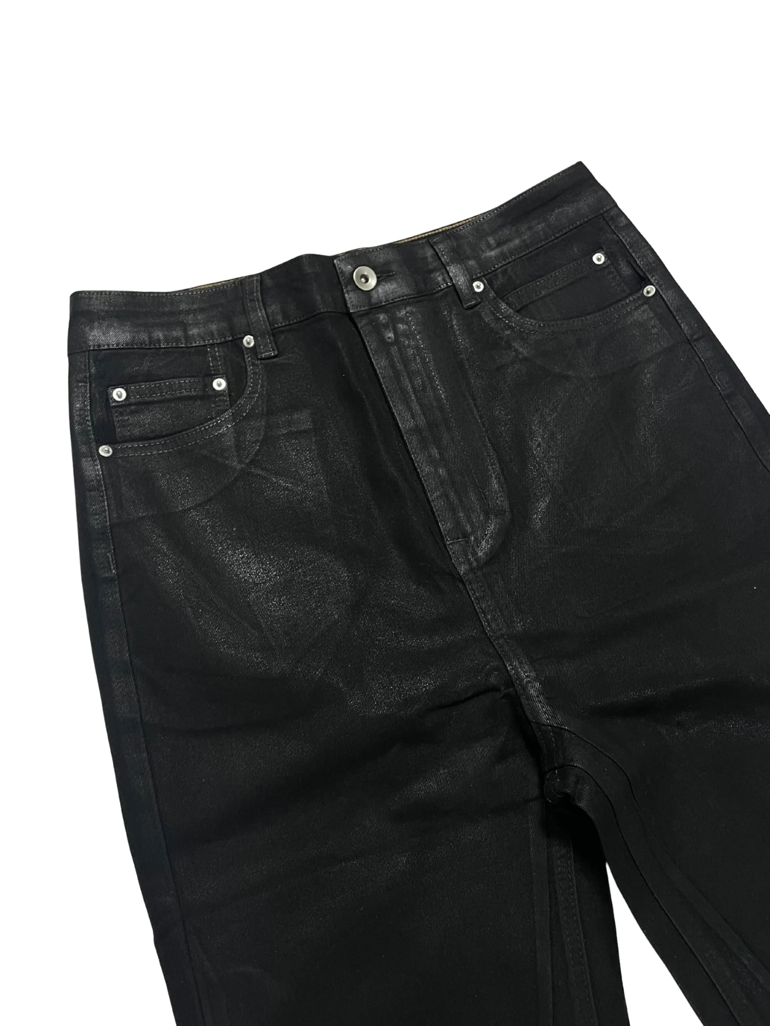 Flared cross coating denim pants | saintgoat