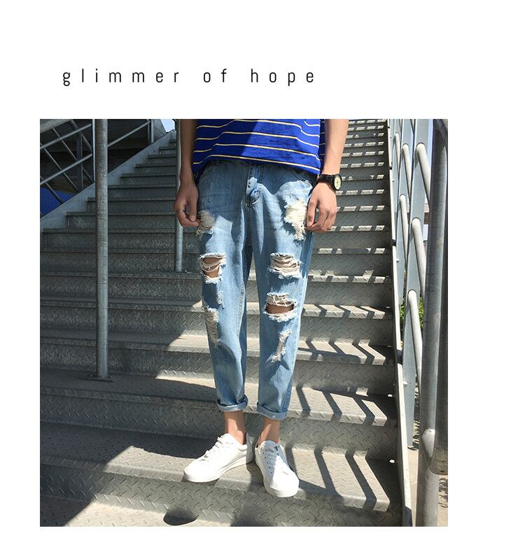 全1色 デニム パンツ ストレート カジュアル ワイド クラッシュ