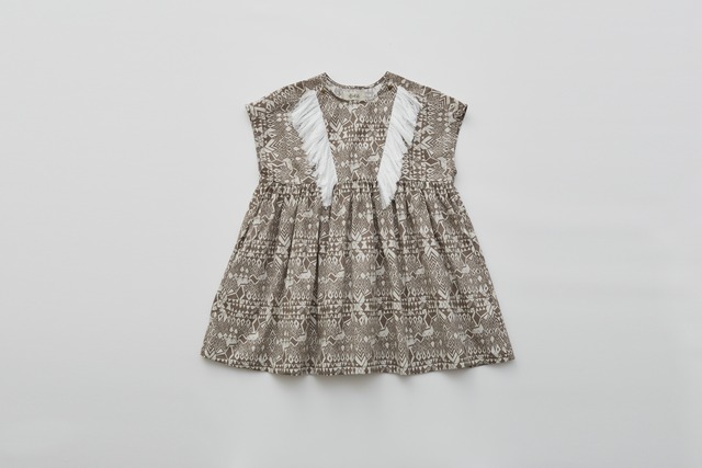 【税込13200→税込3300】eLfinFolk(エルフィンフォルク)Folk art print  dress ivory(90/100/110/120)ワンピース