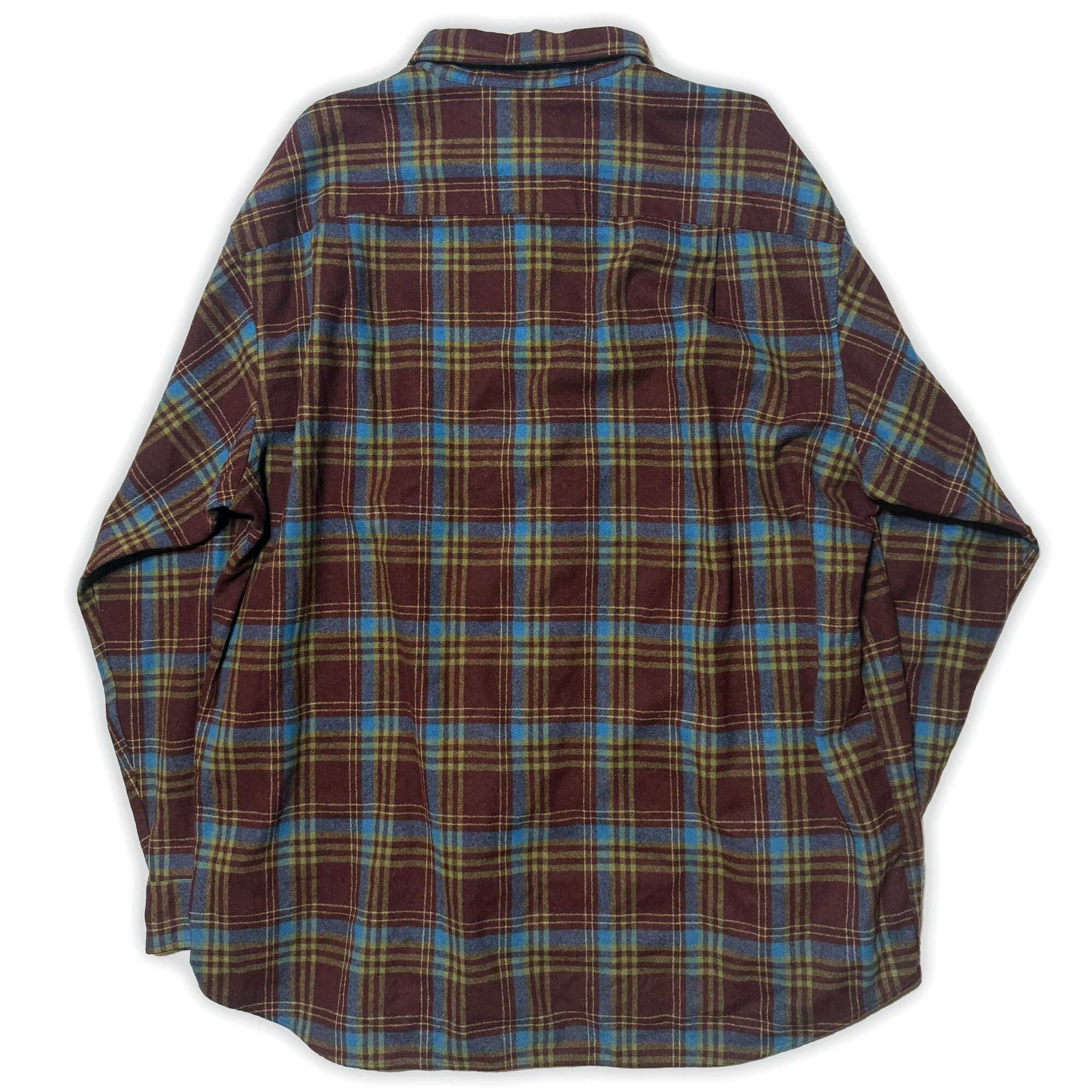 【ペンドルトン】PENDLETON ウールシャツ(Lサイズ、茶×青) ペンドルトン】PENDLETON ウールシャツ(Lサイズ、茶×青) 中古