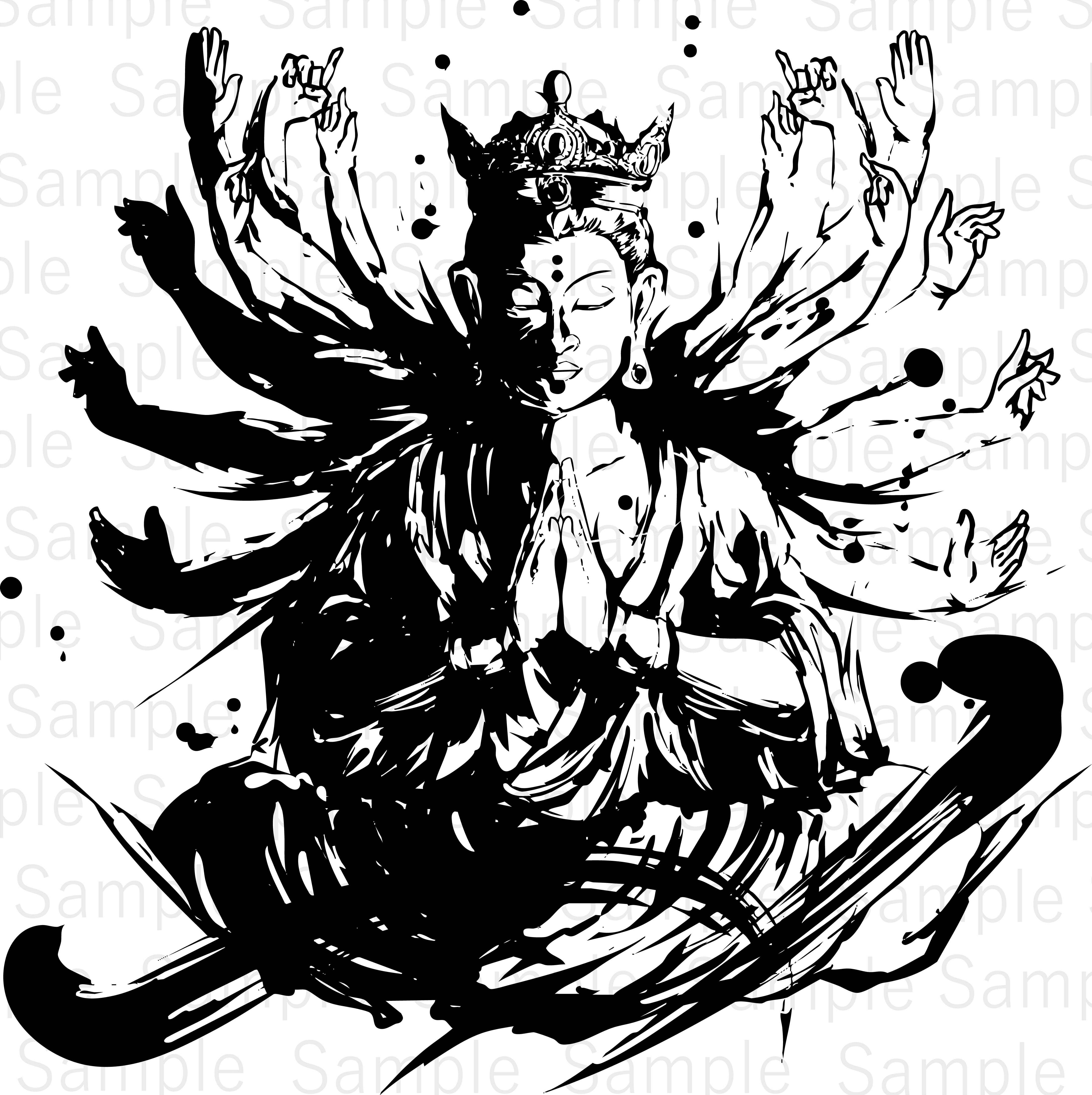 観音様（Kannon Bodhisattva） | デジタル墨絵処（Digital Sumi-e Studio）