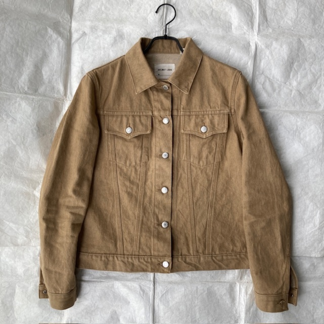 Helmut Lang ヘルムートラング 本人期 デニムジャケット トラッカー プラダ期 イタリア製 ベージュ ヴィンテージ古着 42