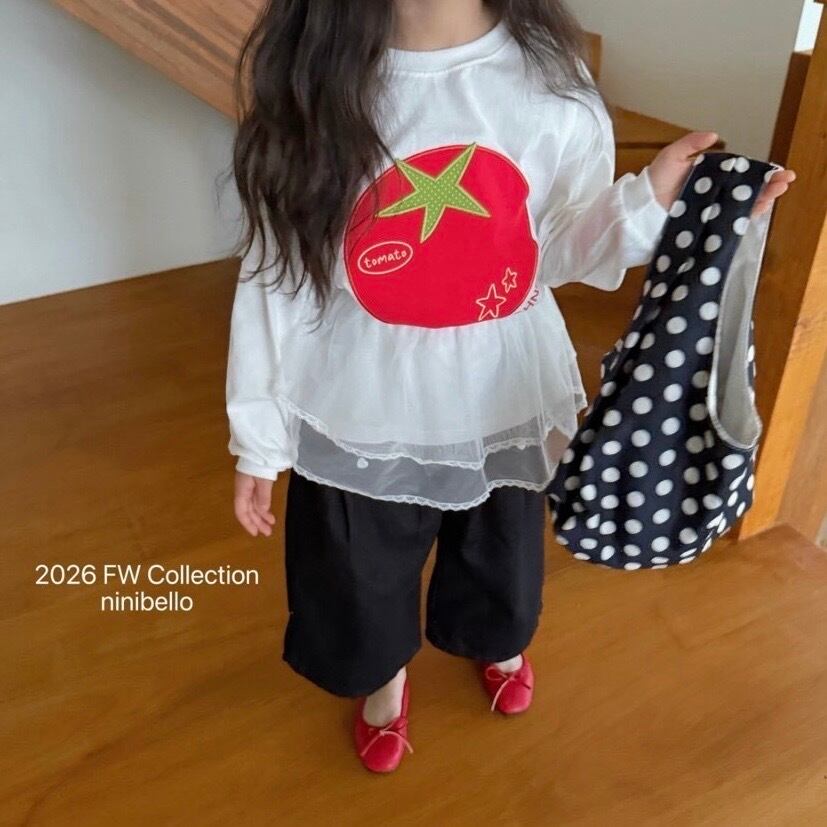 送料無料【予約】/ トマトパッチTシャツ / ninibello