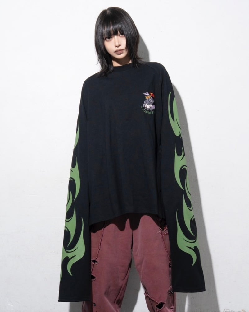 GALFY×チュウカタベタイ ロンT/黒 | チュウカタベタイ