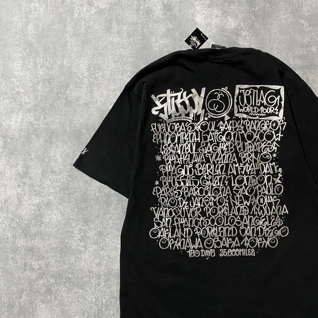 デッドストック】stussy ステューシー ランダムロゴ バックプリント T 