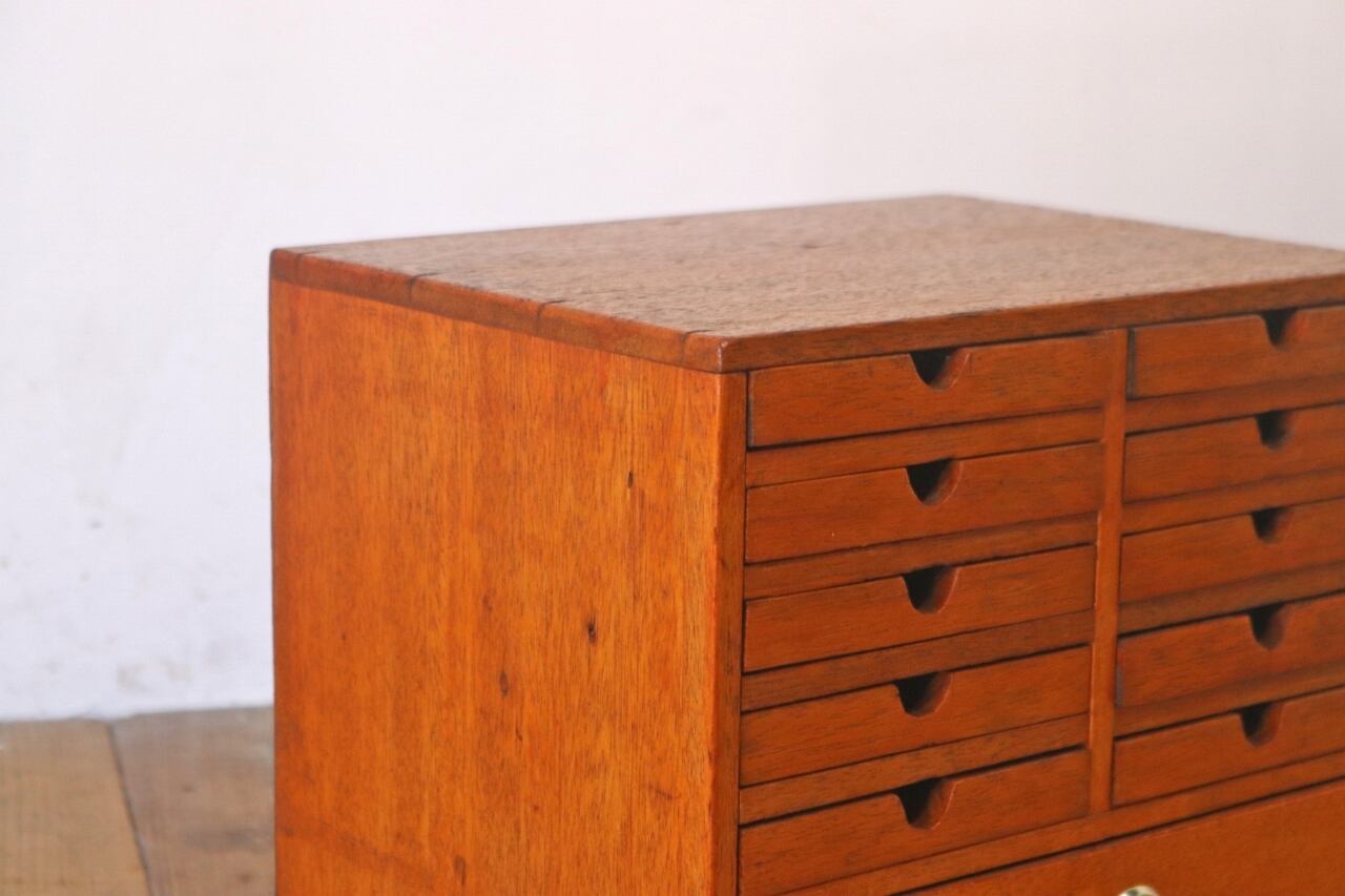 レトロ 卓上 小引き出し 抽斗 12杯 収納 小物入れ 書類ケース B5 木製